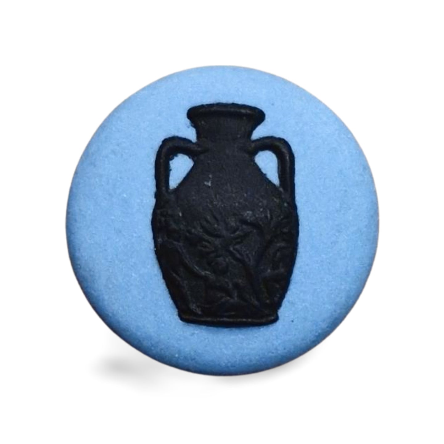 WIS Button: Black on blue, 1967