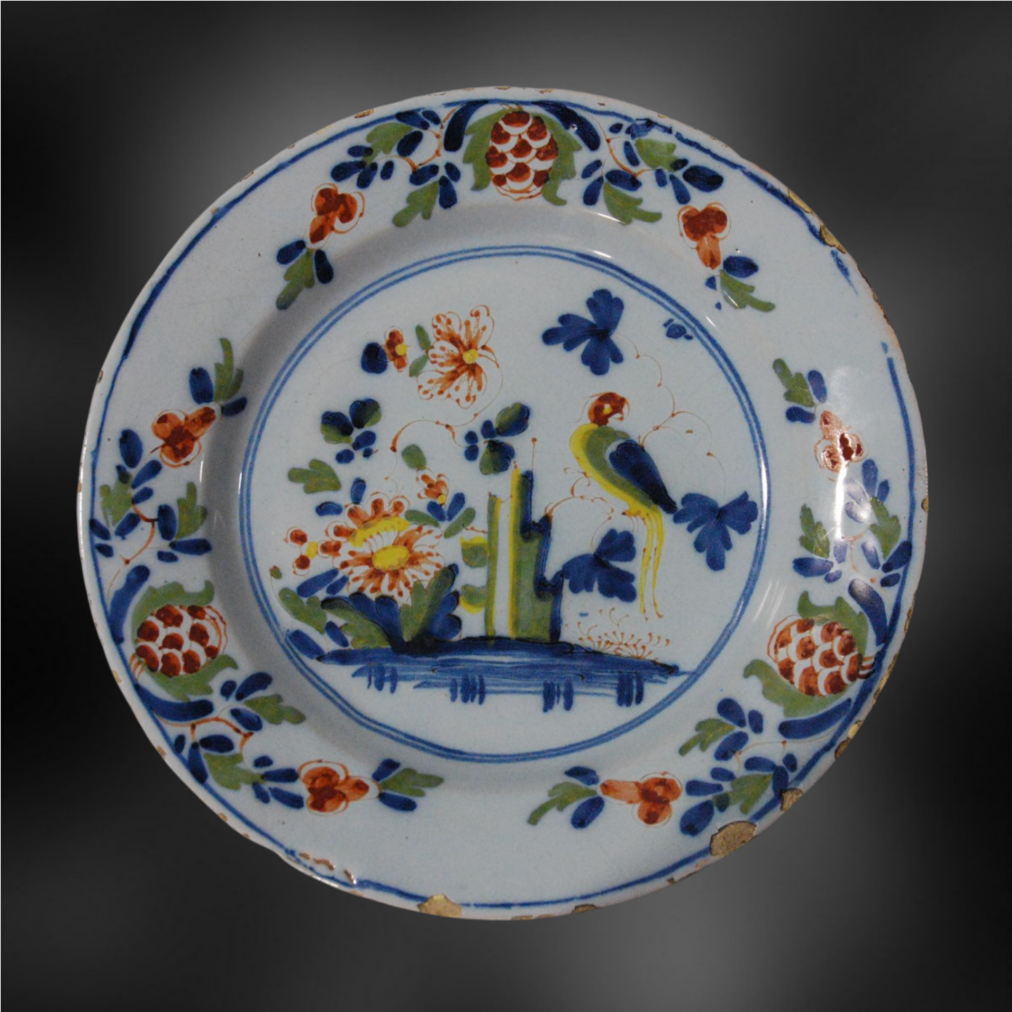 Plate: Parrot on a Rock