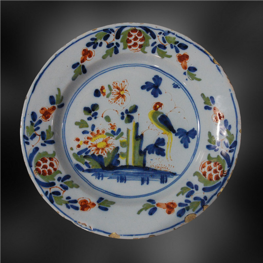 Plate: Parrot on a Rock