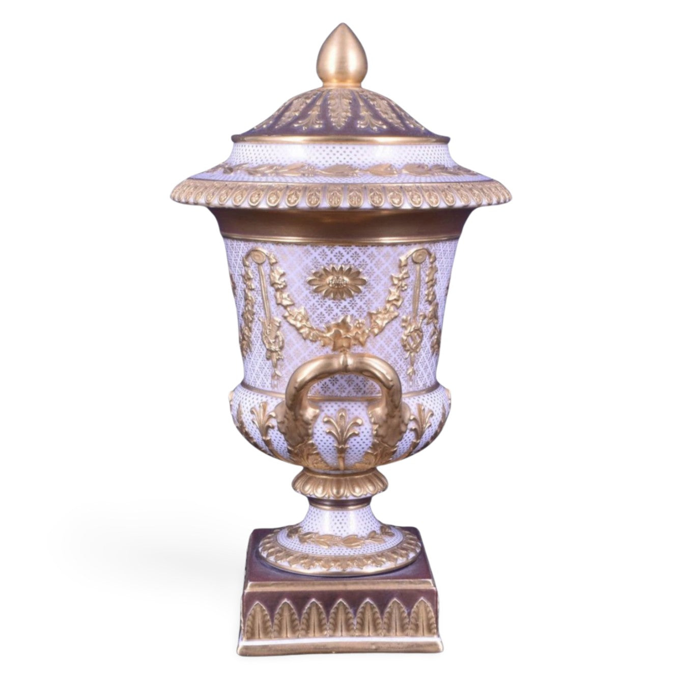 Campana Vase, White and Gold