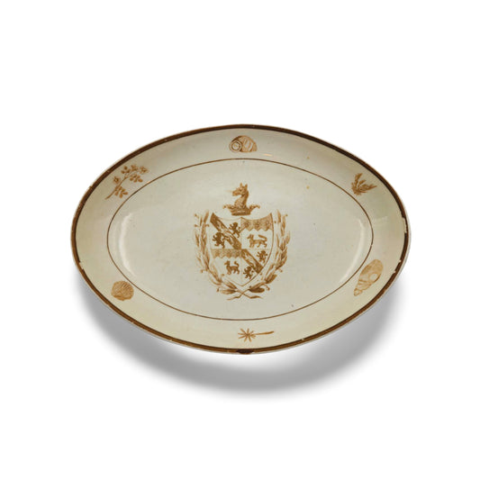 Crested armorial oval dish