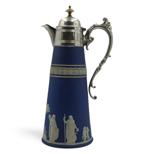 Conical jug with silver plate top & handle