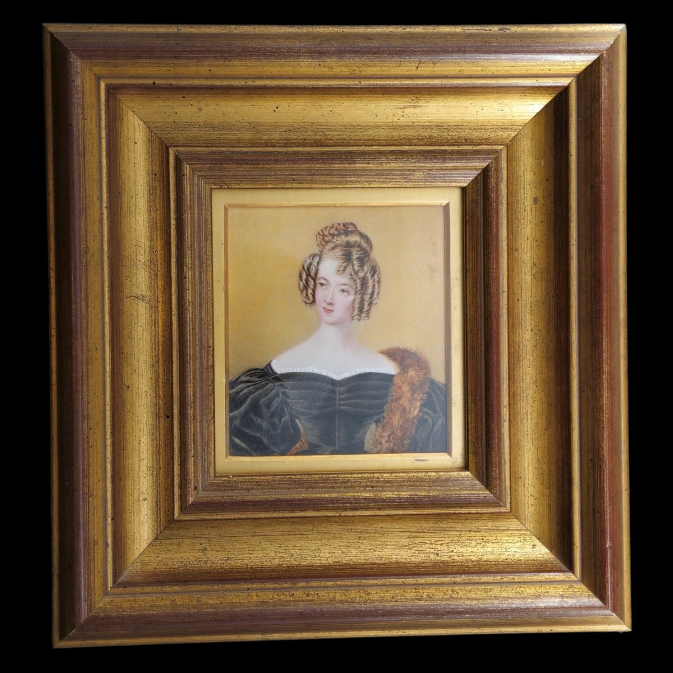 Miniature: Young lady in a square frame