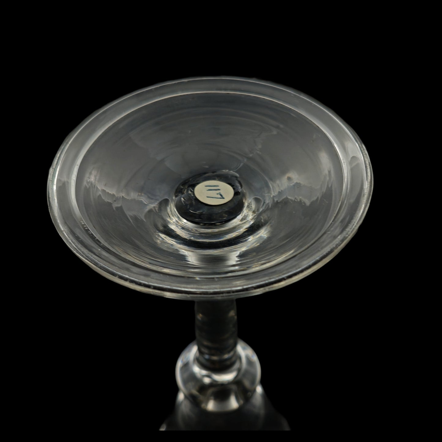 Plain Glass, collared knop and folded foot