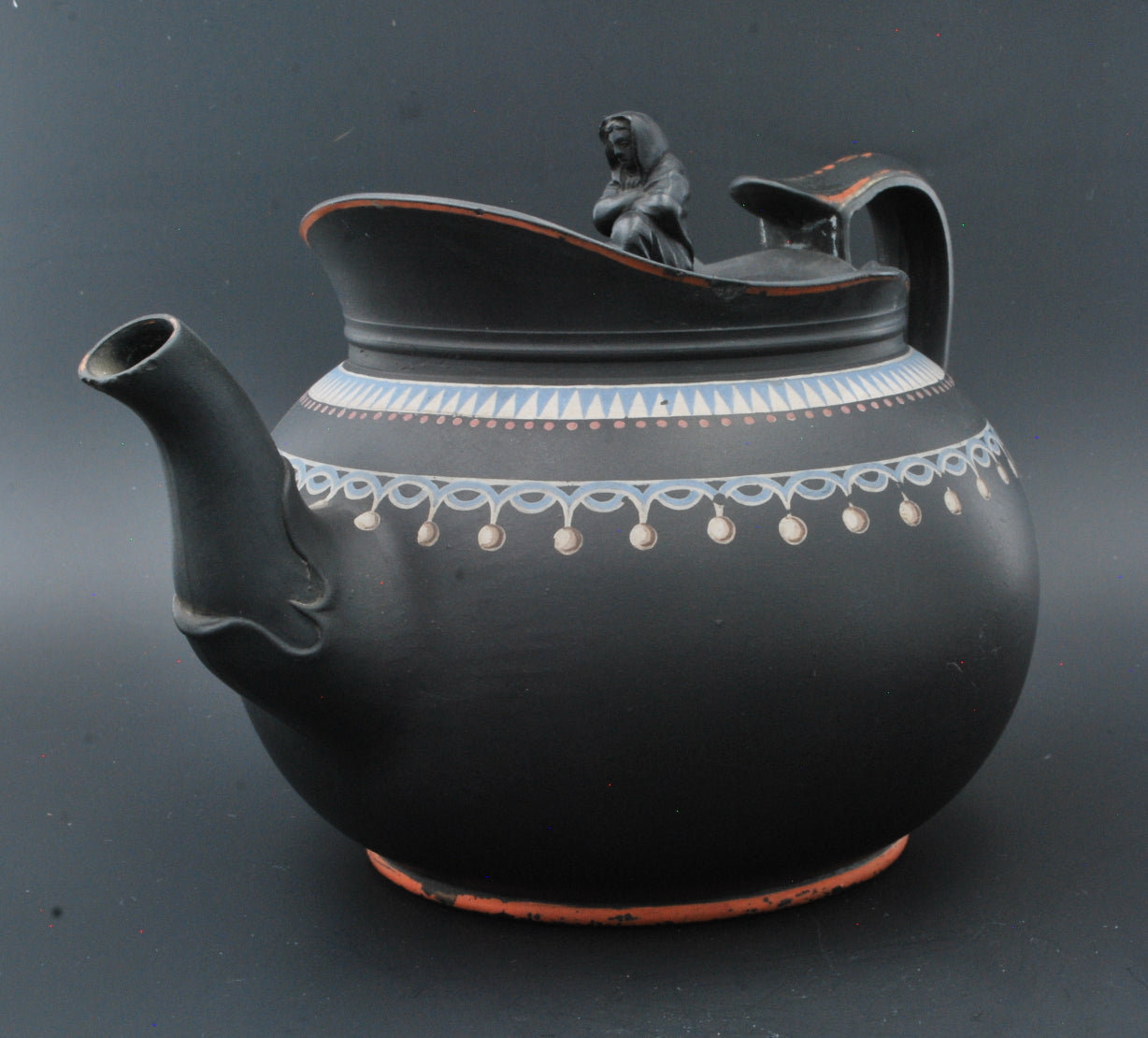 Teapot, encaustic painted