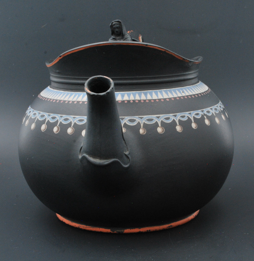 Teapot, encaustic painted