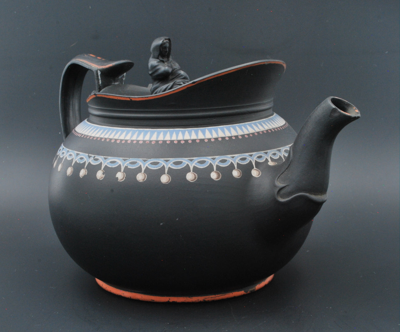 Teapot, encaustic painted