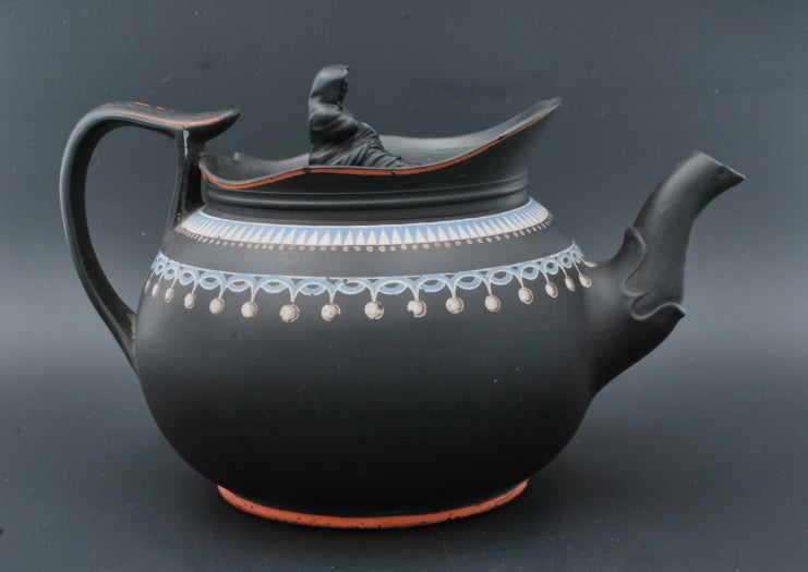 Teapot, encaustic painted