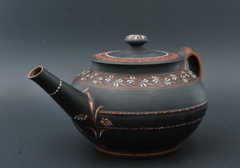 Teapot, encaustic painted