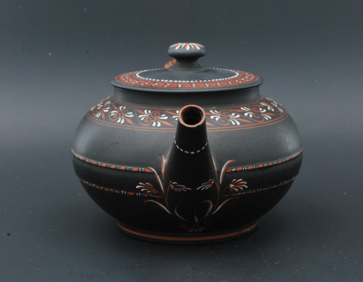 Teapot, encaustic painted
