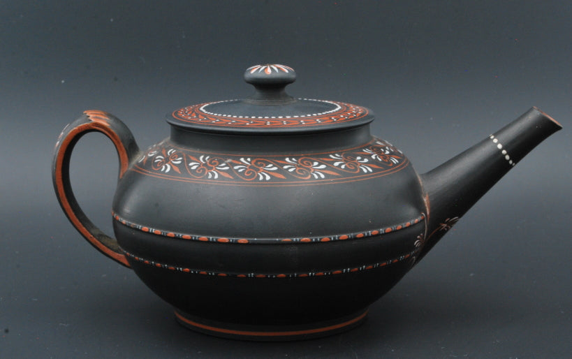 Teapot, encaustic painted