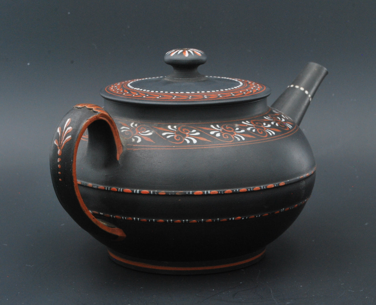 Teapot, encaustic painted
