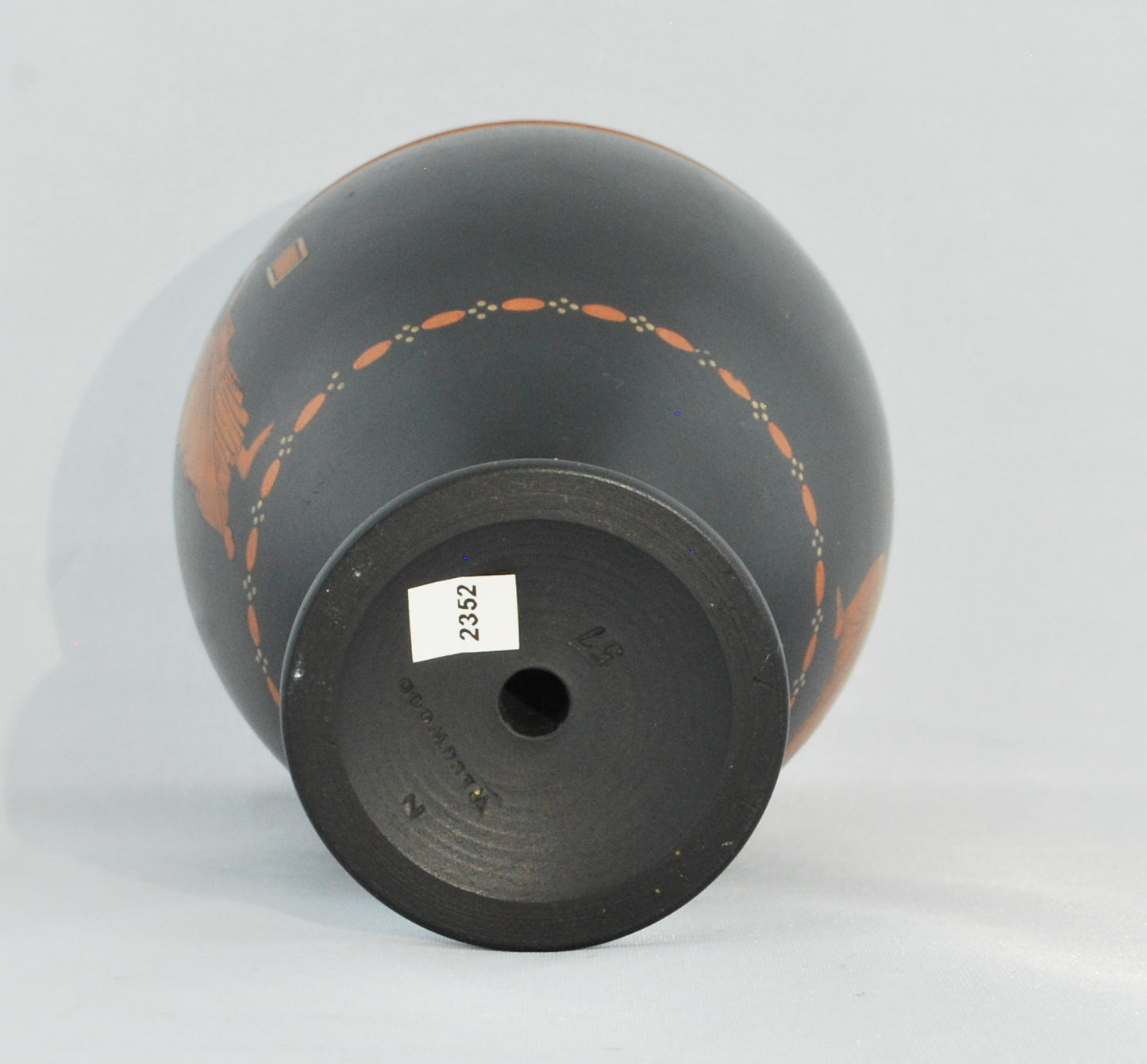 Encaustic painted ovoid vase
