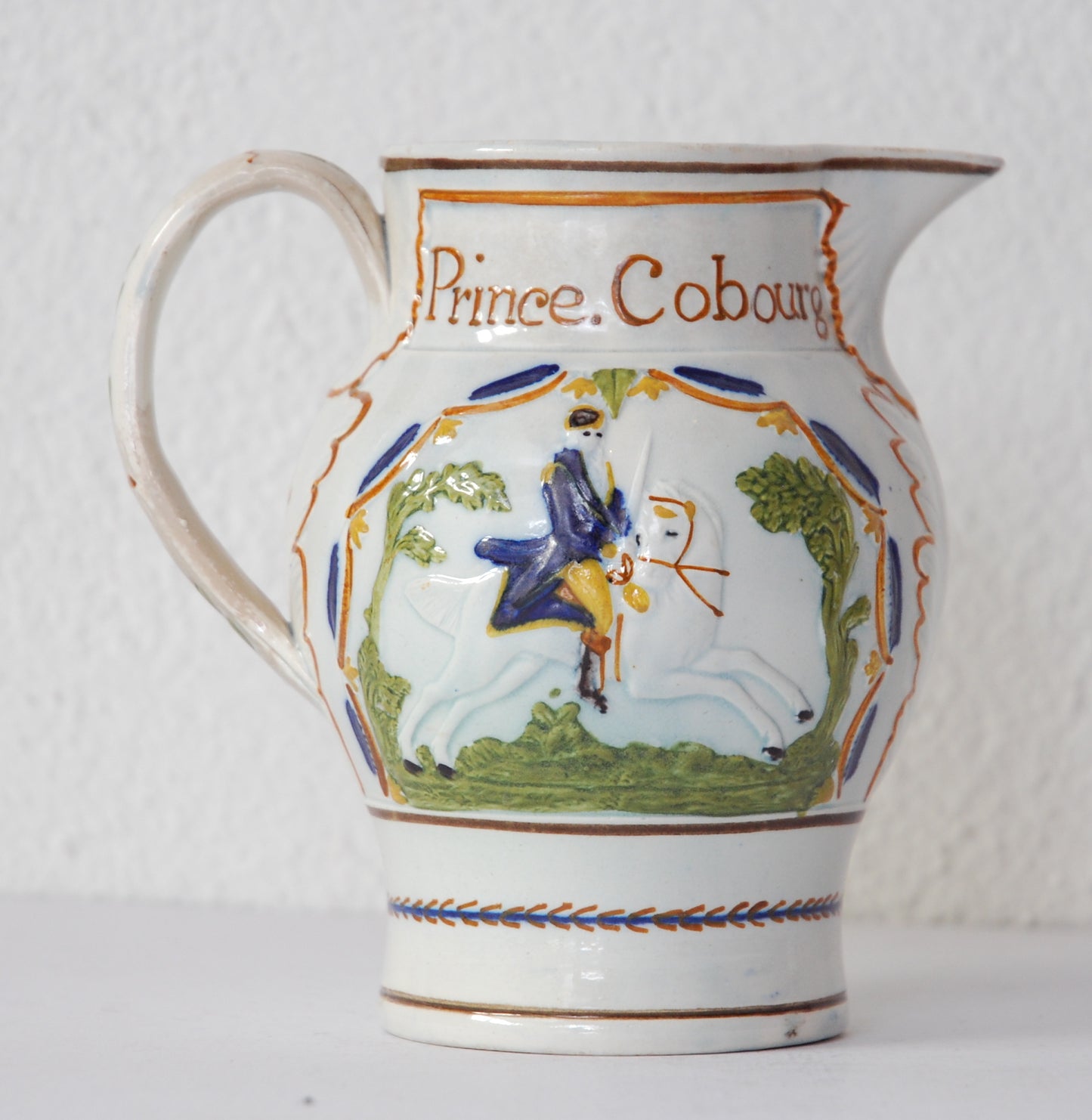 Prattware Jug: Duke of York & Prince Coburg
