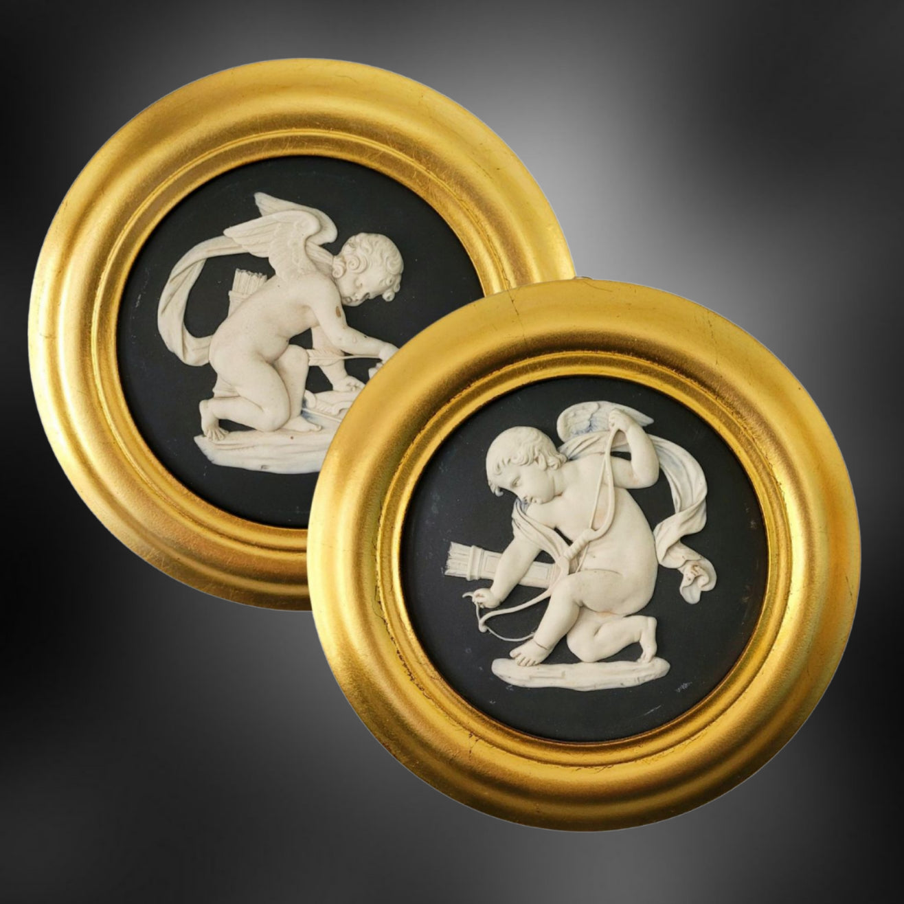 Pair roundels: Cupid