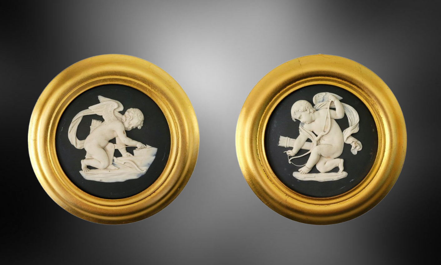 Pair roundels: Cupid