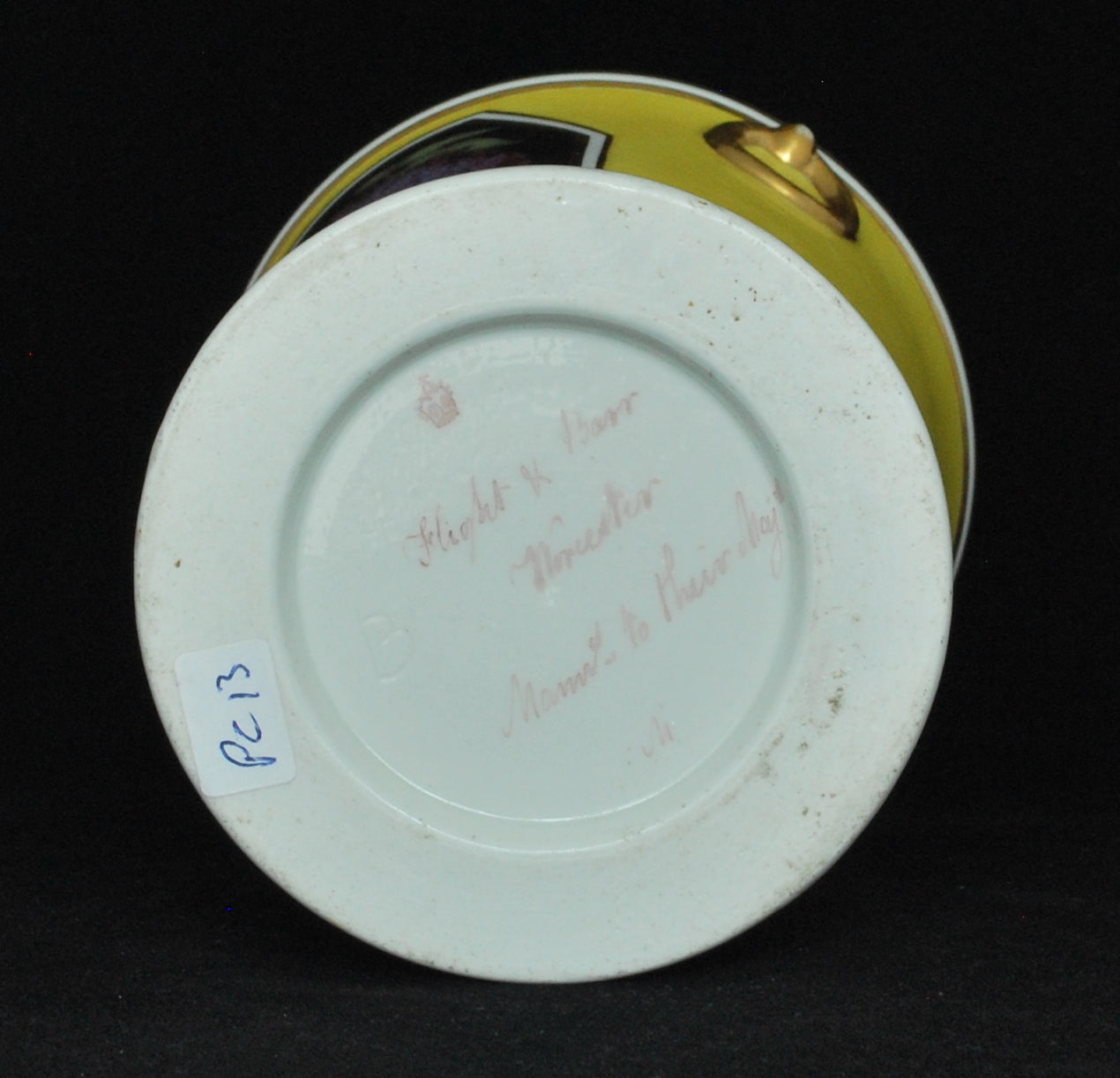 Pair yellow-ground jardiniers