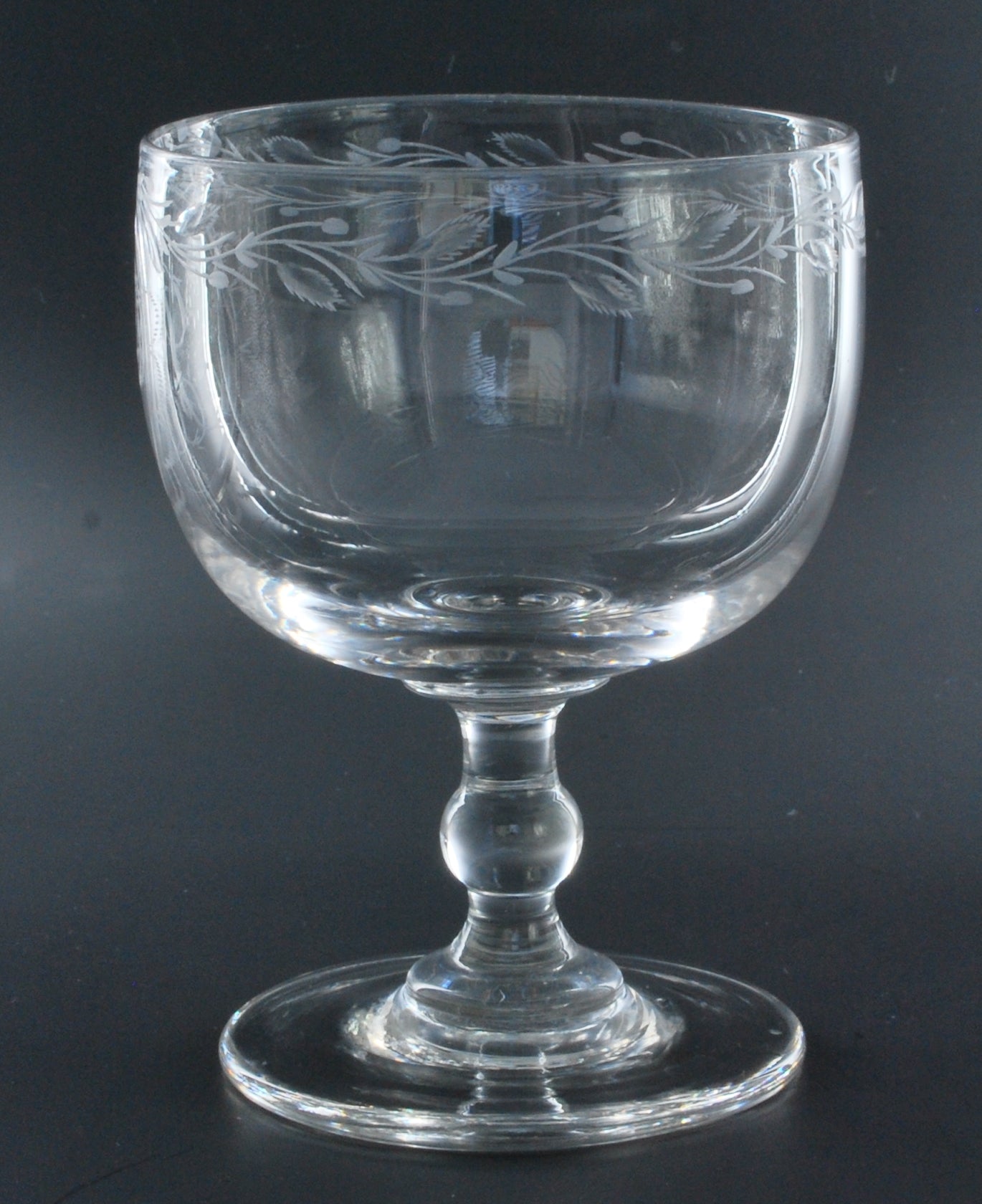Set six Anglo-Irish monogrammed glasses