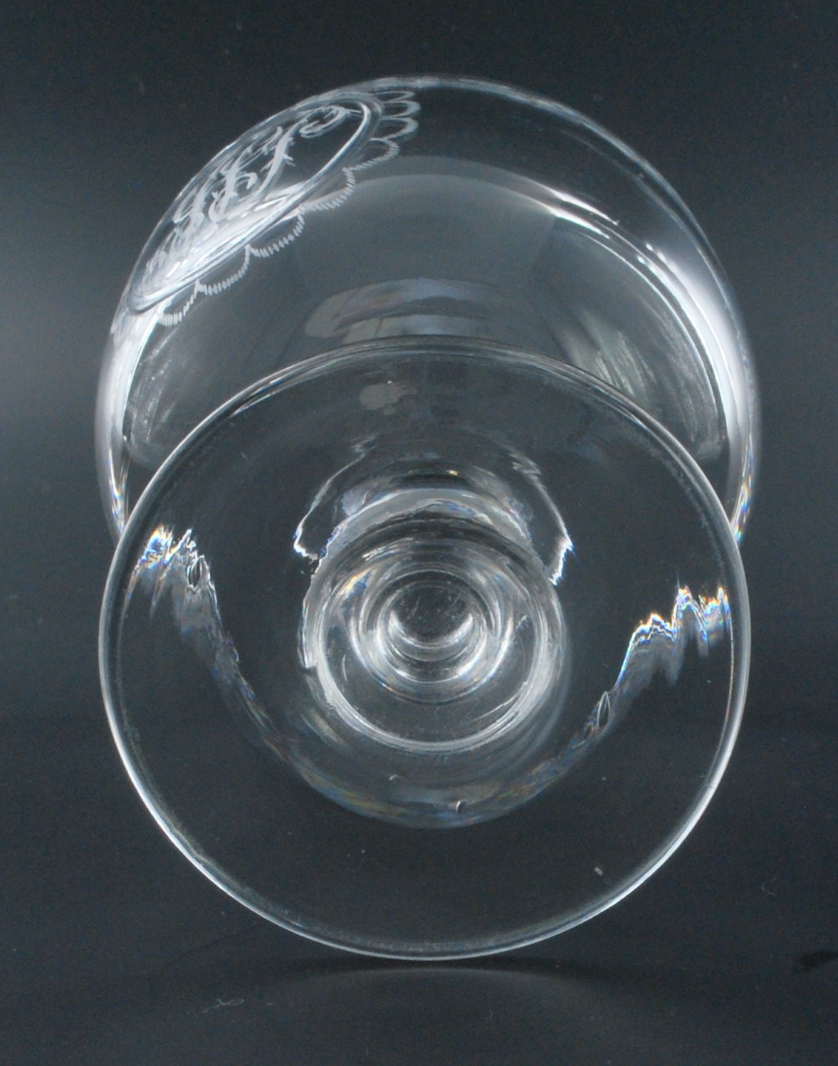 Set six Anglo-Irish monogrammed glasses
