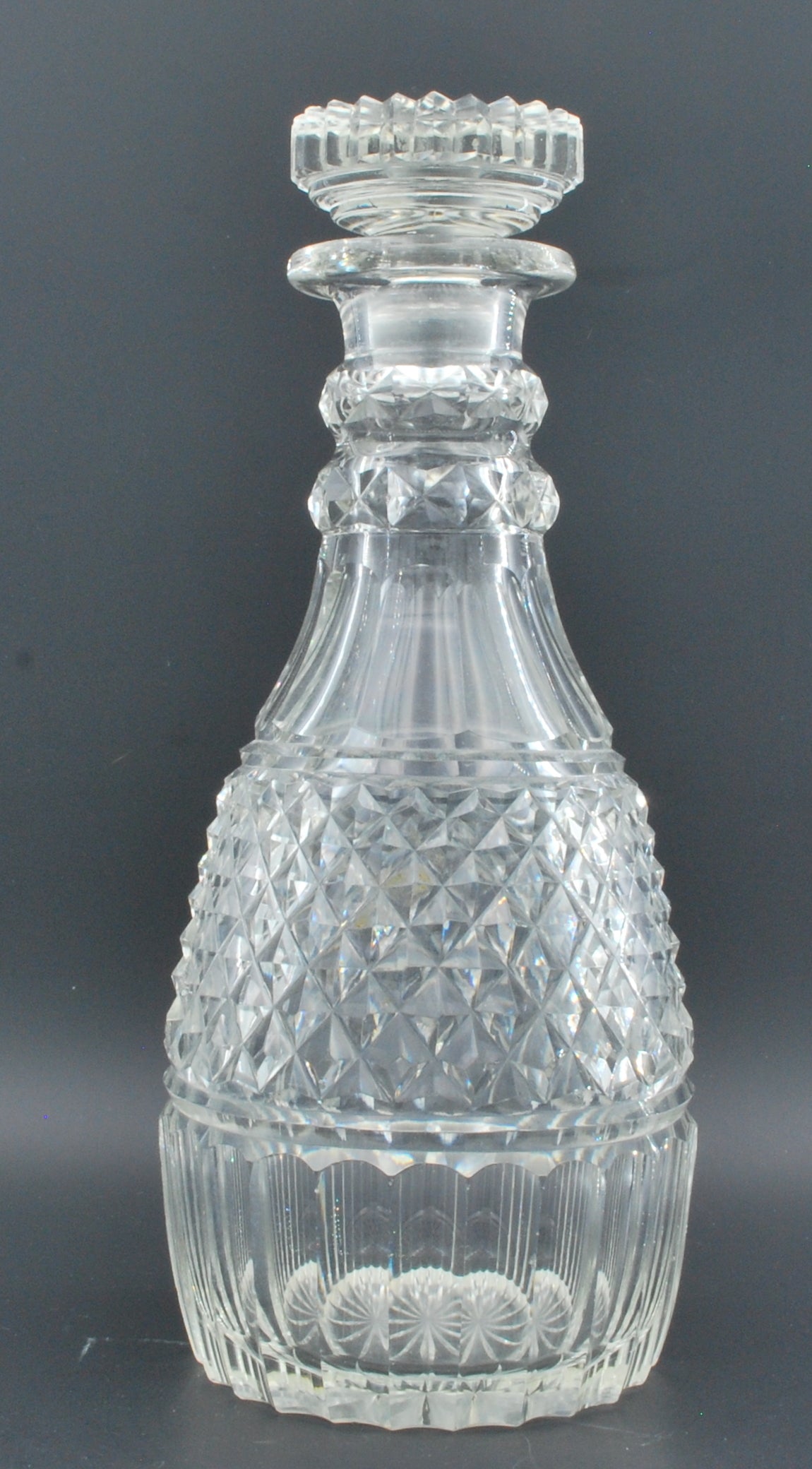 Pair mallet shaped decanters
