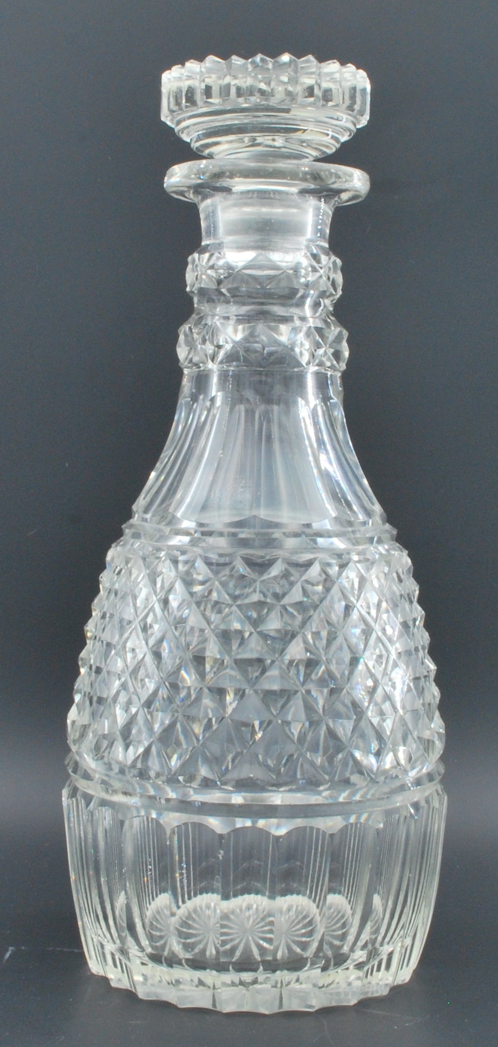 Pair mallet shaped decanters