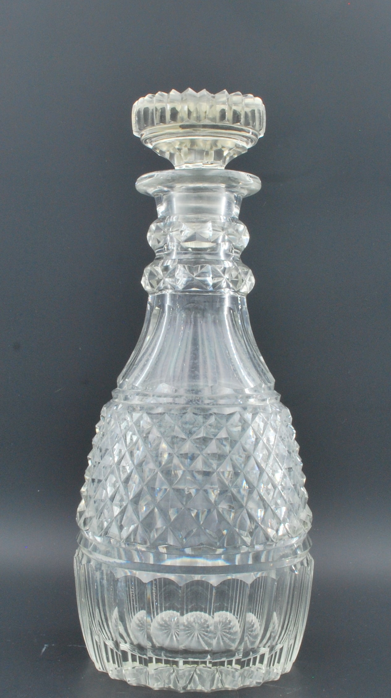 Pair mallet shaped decanters