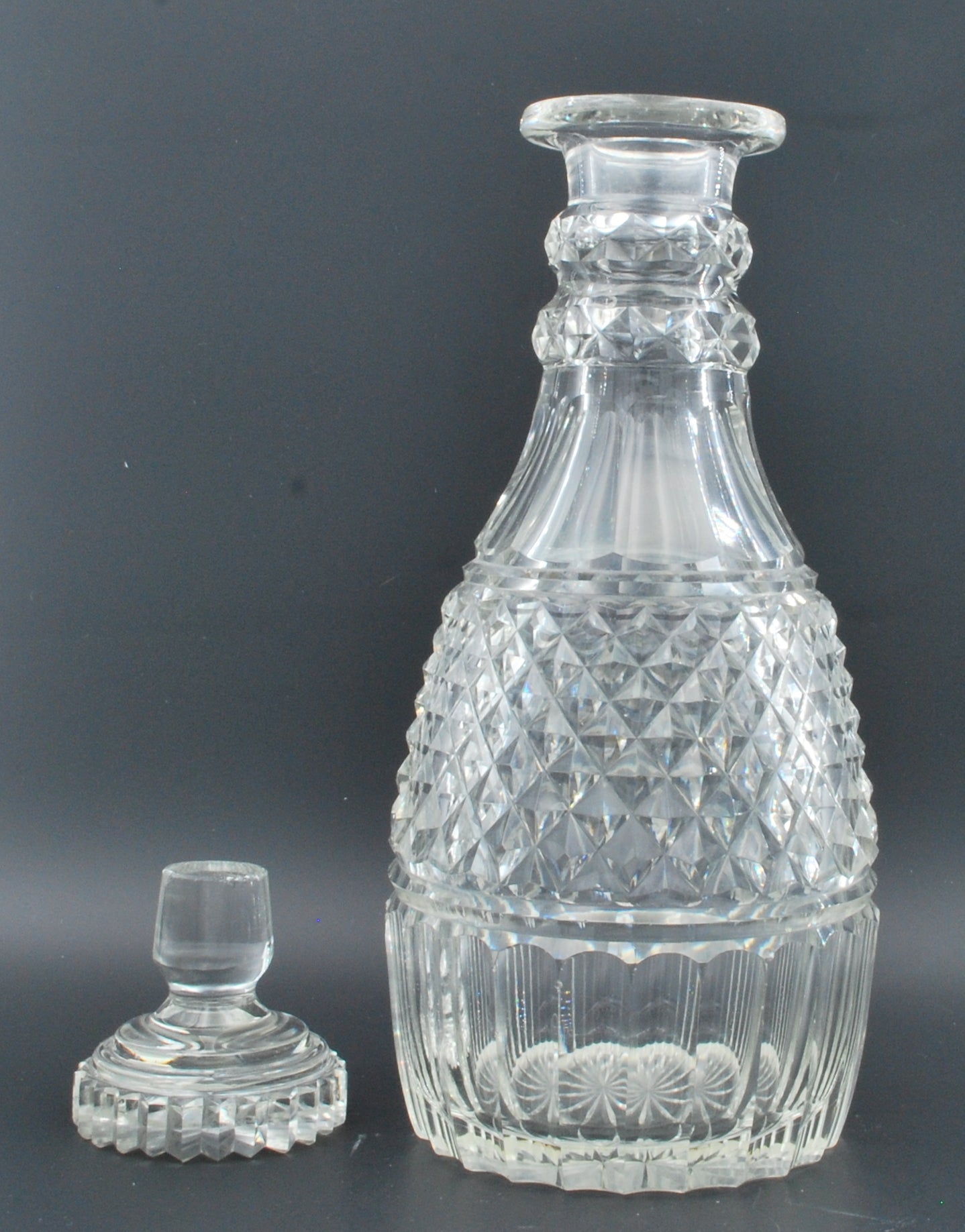 Pair mallet shaped decanters