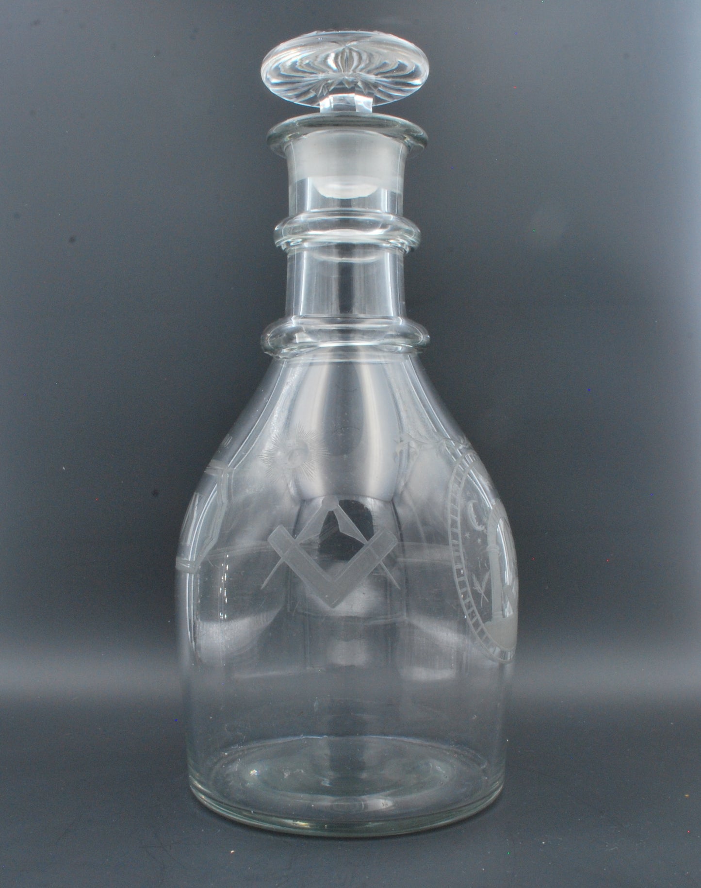 Magnum Decanter with fake Masonic decoration