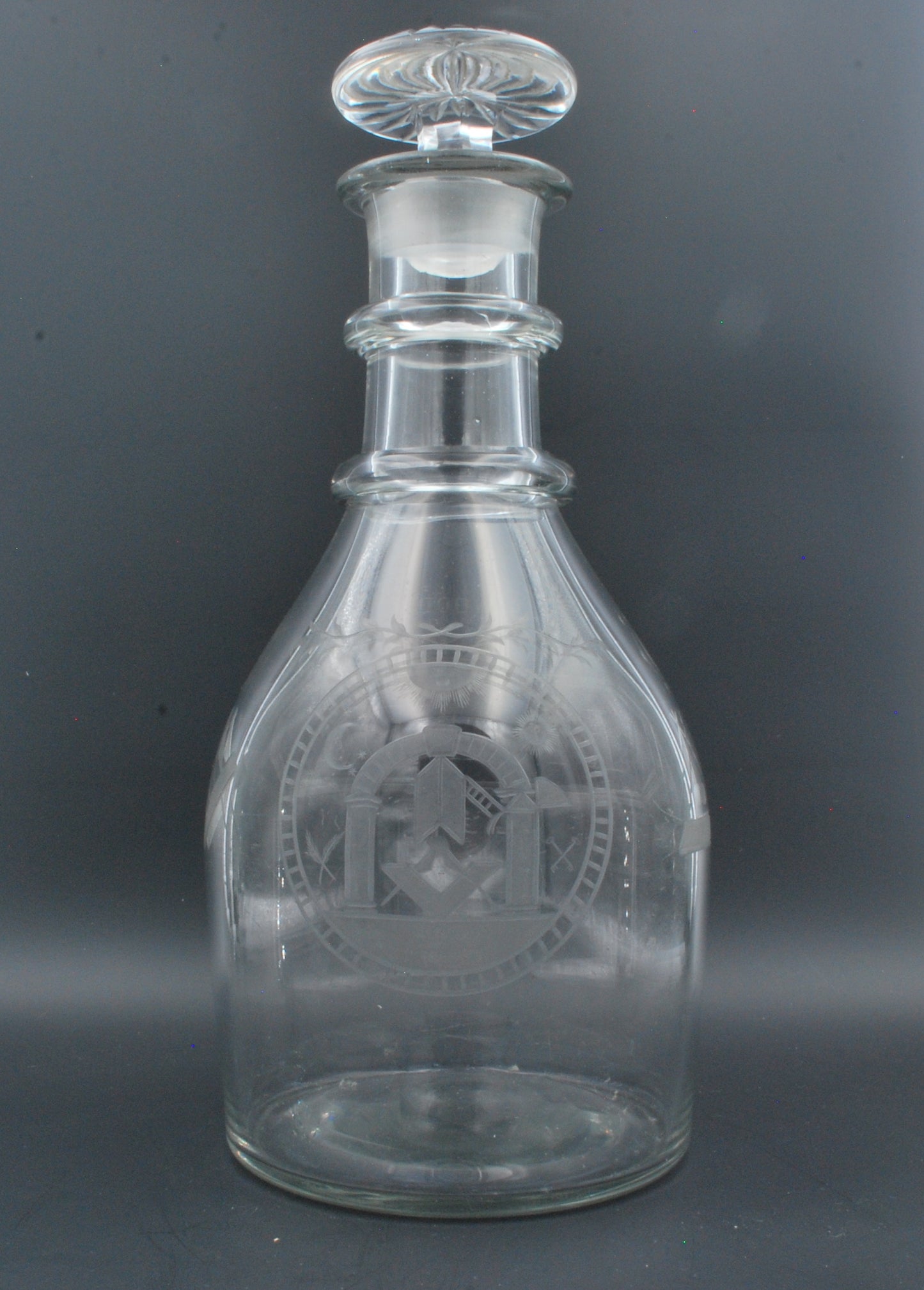 Magnum Decanter with fake Masonic decoration