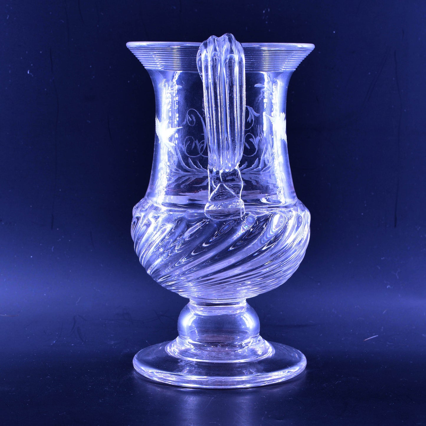 Glass tankard, with William IV sixpence in foot
