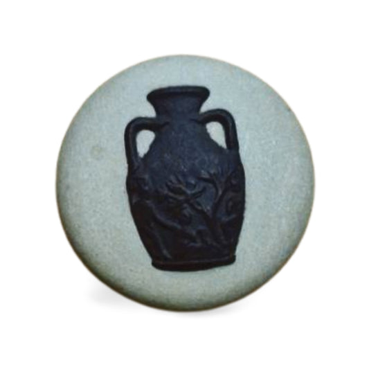 WIS Button - black on sage