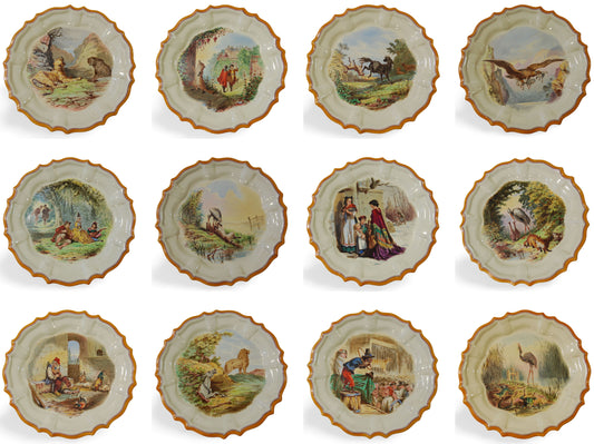 Set 12 dessert plates: Aesop's Fables