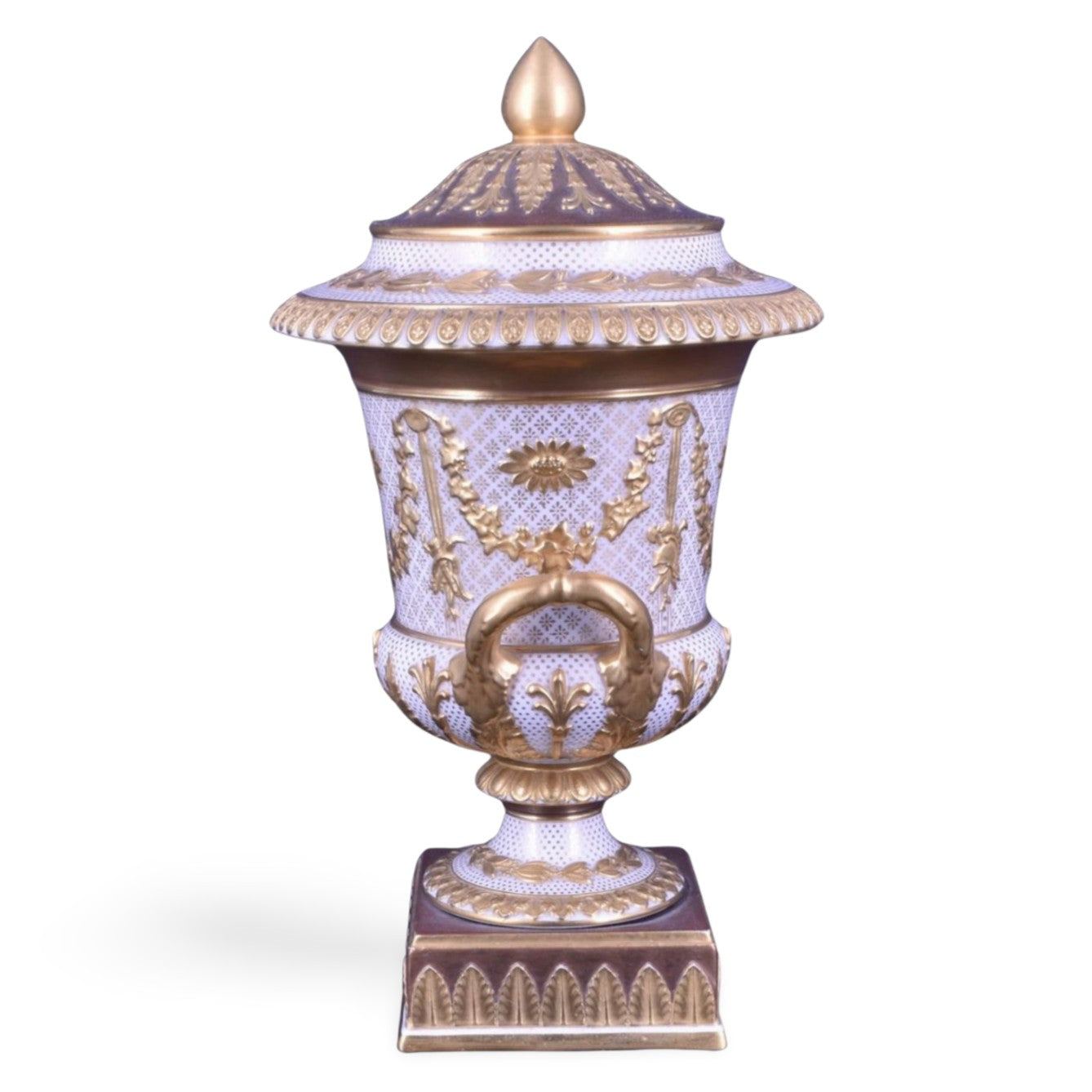 Campana Vase, White and Gold