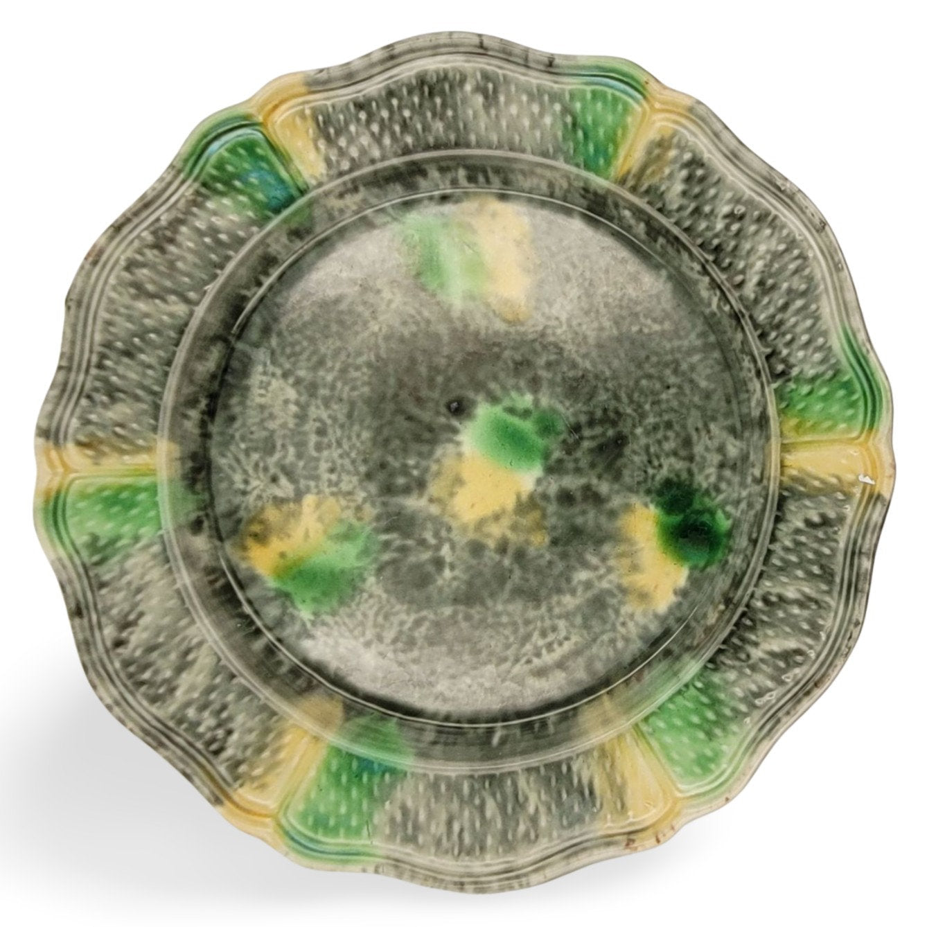 Wheildonware plate, green, barleycorn