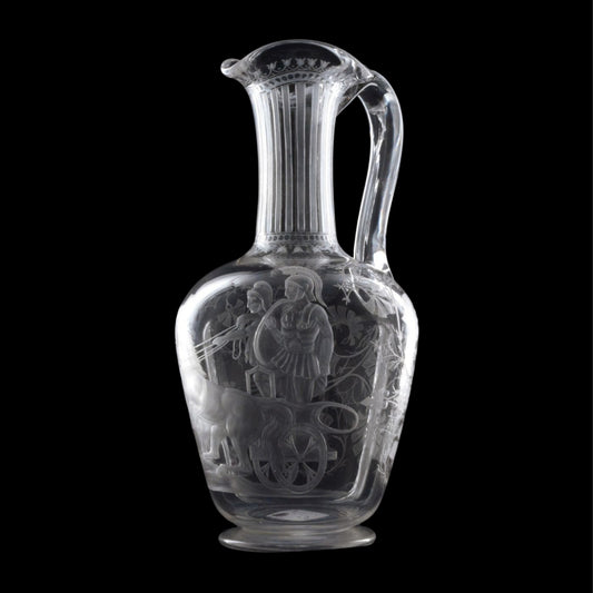 Stourbridge Etruscan claret jug
