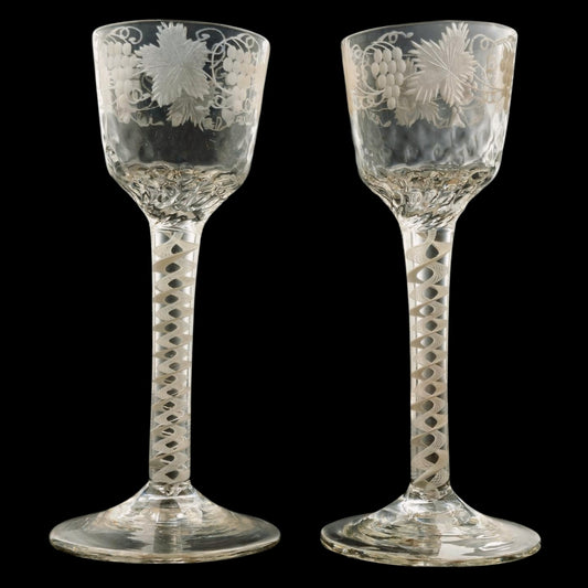 Pair of Georgian Wine Glasses