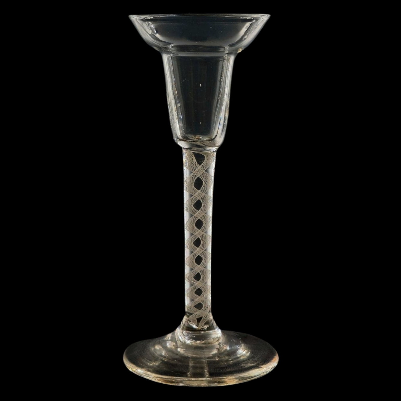 Pan-topped opaque-twist wine glass