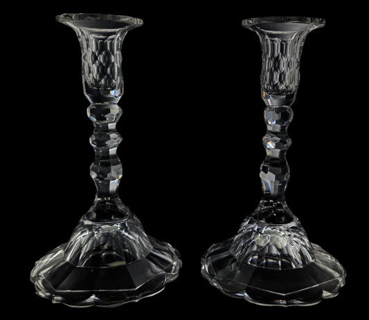 Pair of facet-cut Candlesticks