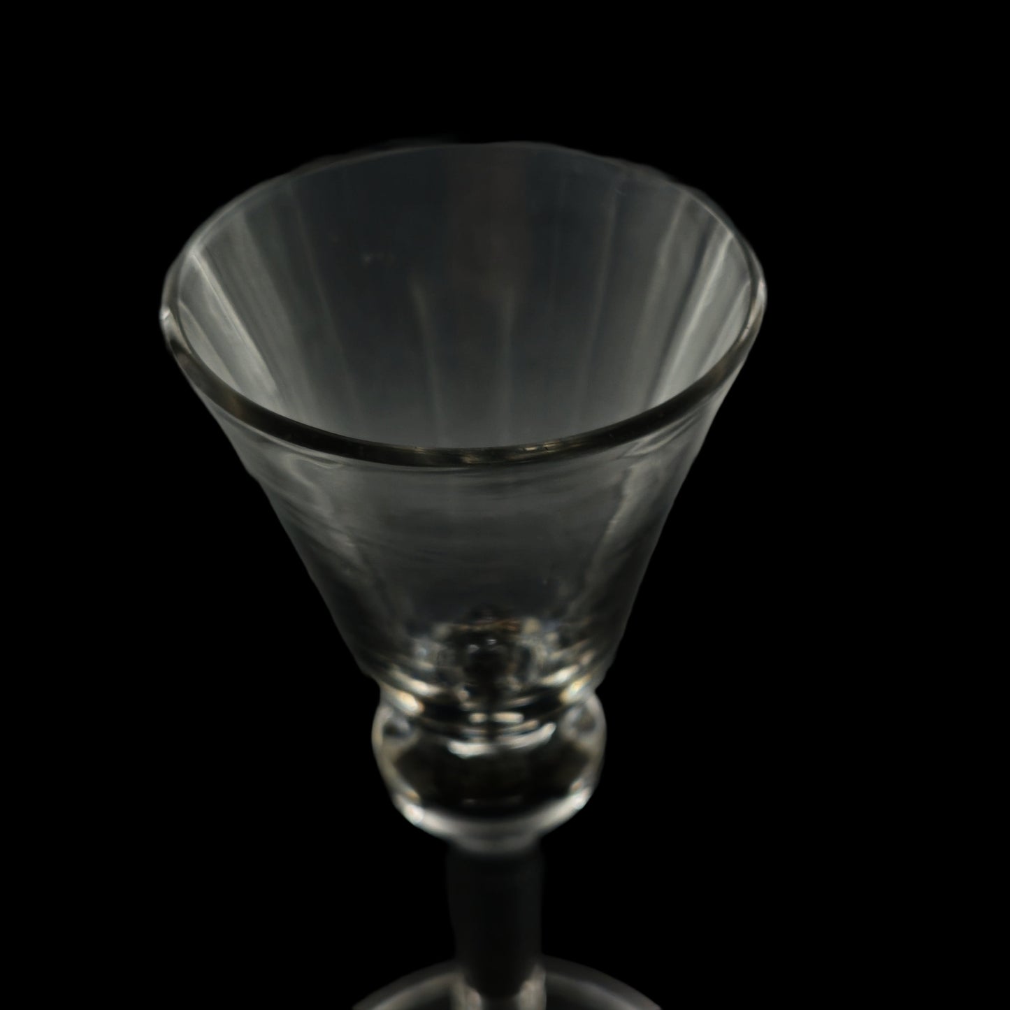 Plain Glass, collared knop and folded foot