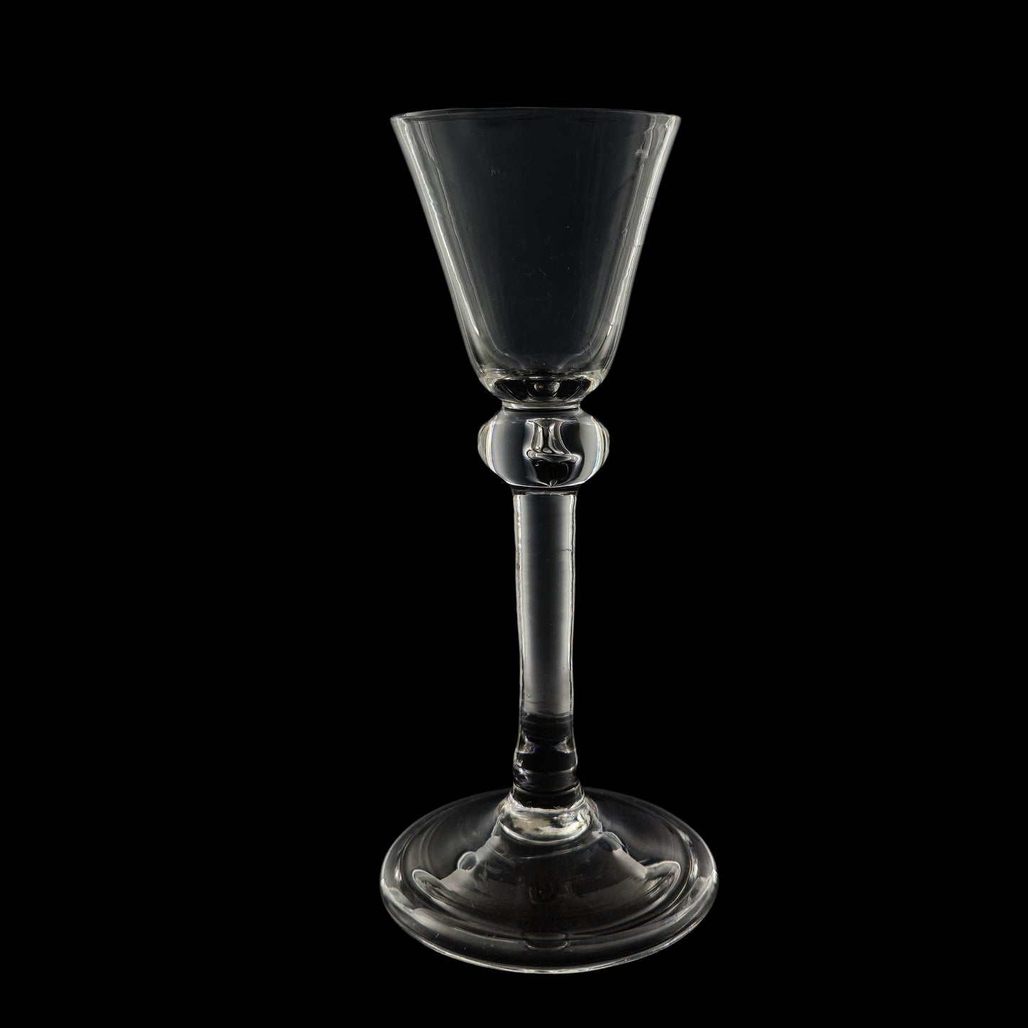 Plain Glass, collared knop and folded foot