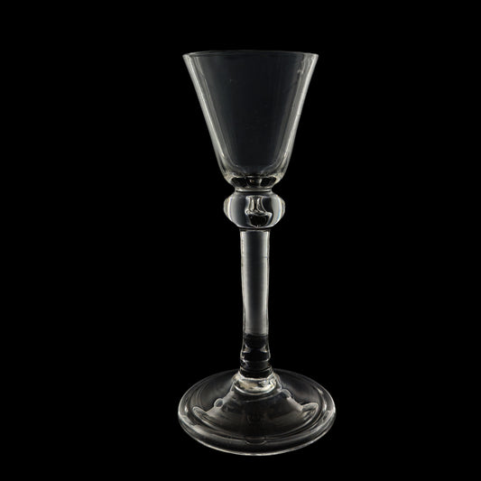 Plain Glass, collared knop and folded foot