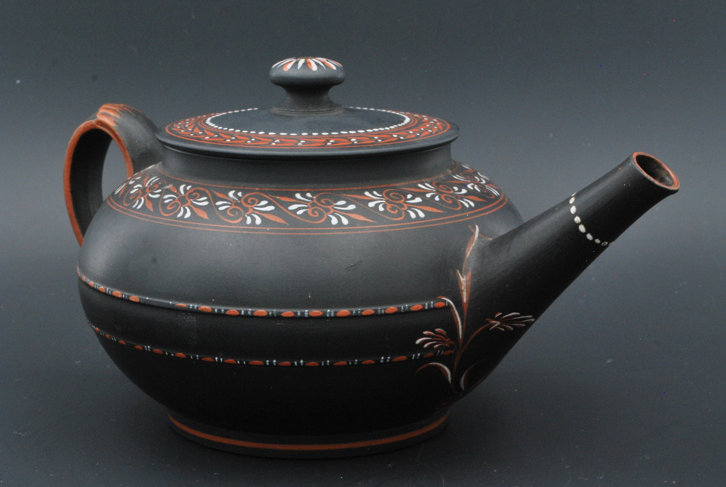 Teapot, encaustic painted