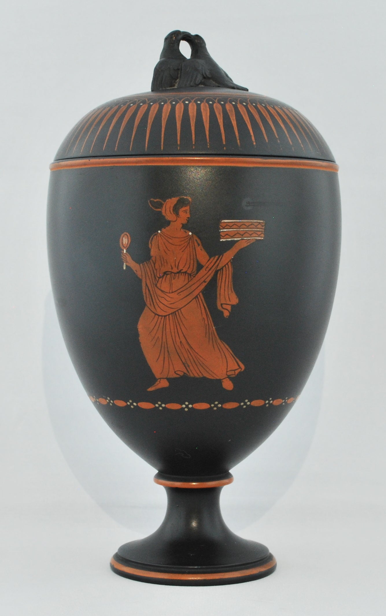 Encaustic painted ovoid vase