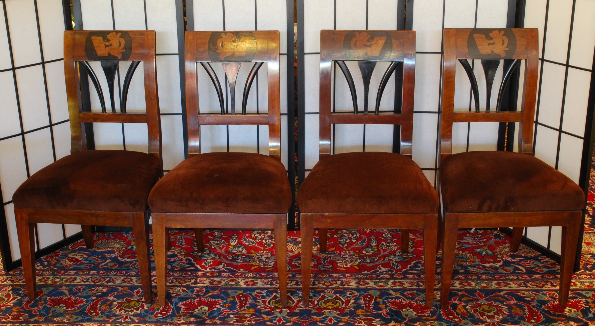 Biedermire Rocking Chair Set of Four Biedermeier Chairs – Etruria Antiques Gallery