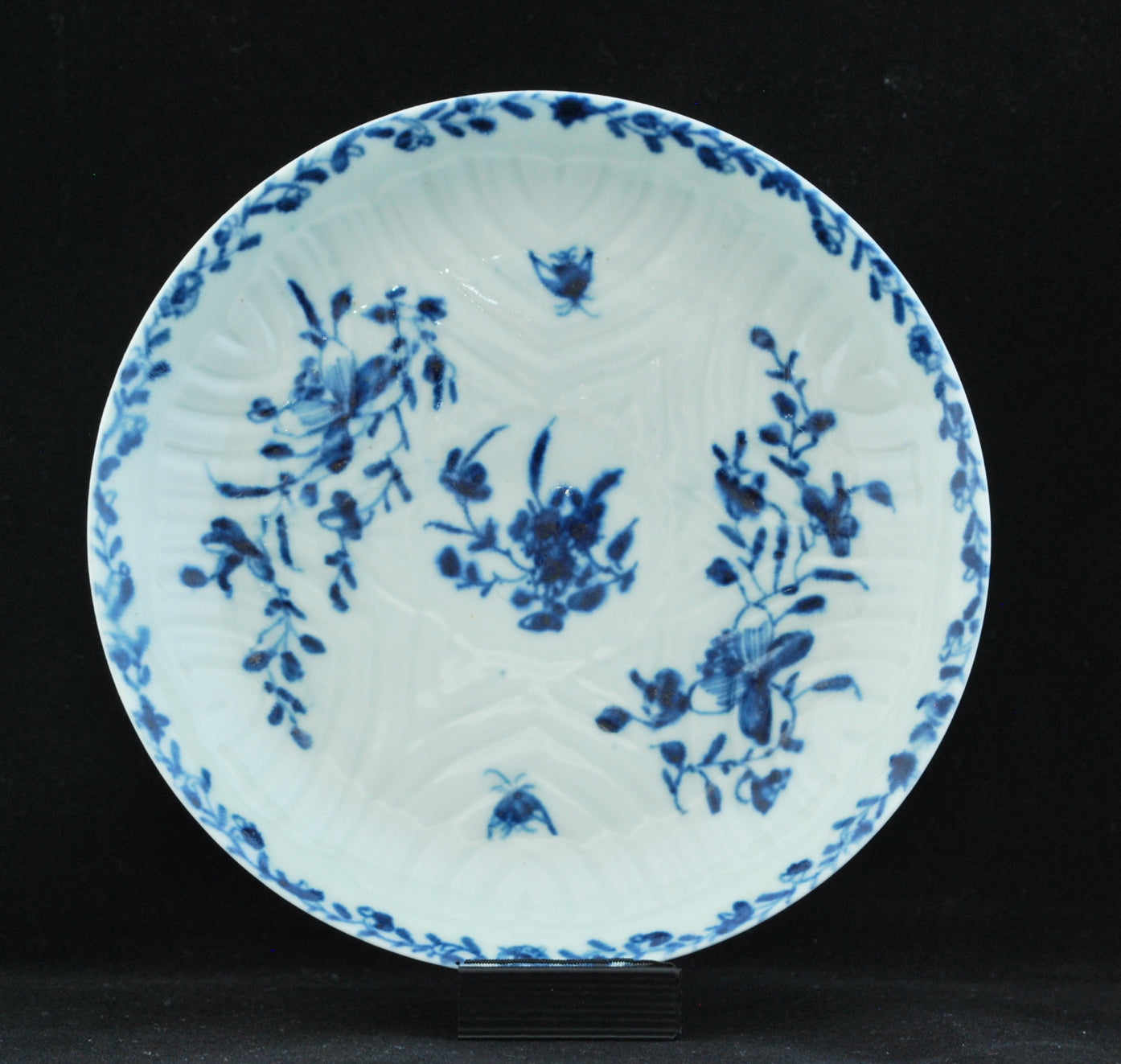 Tea Bowl & Saucer: Feather Moulded, Flowers - 3 of 6