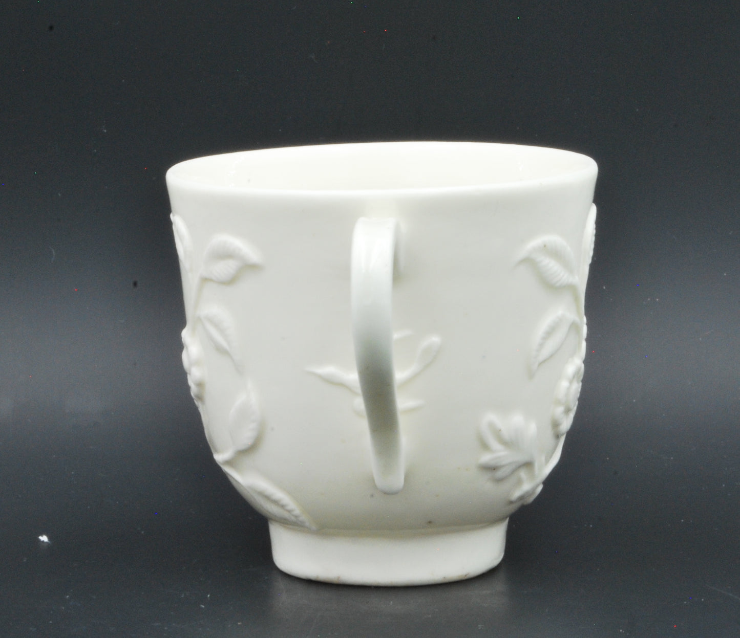 Coffee/Tea Breakfast cup, white, flowers & birds