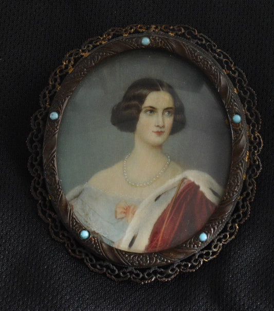 Portrait Miniature of a Titled Lady. Leray.