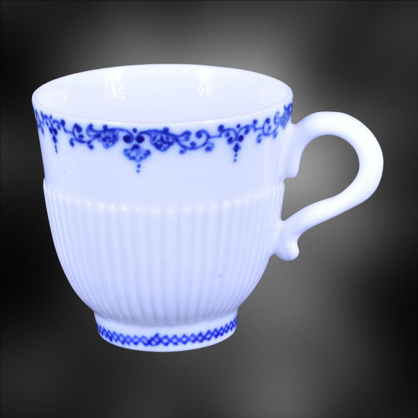 Cup and Saucer, Blue and White