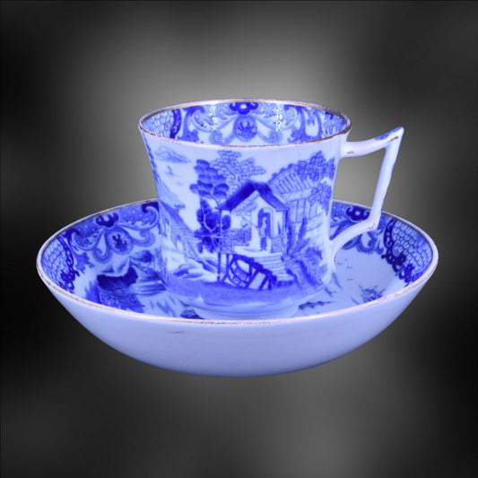 Coffee Cup & Saucer - Chinese Temple Scene